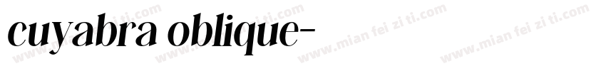 cuyabra oblique字体转换